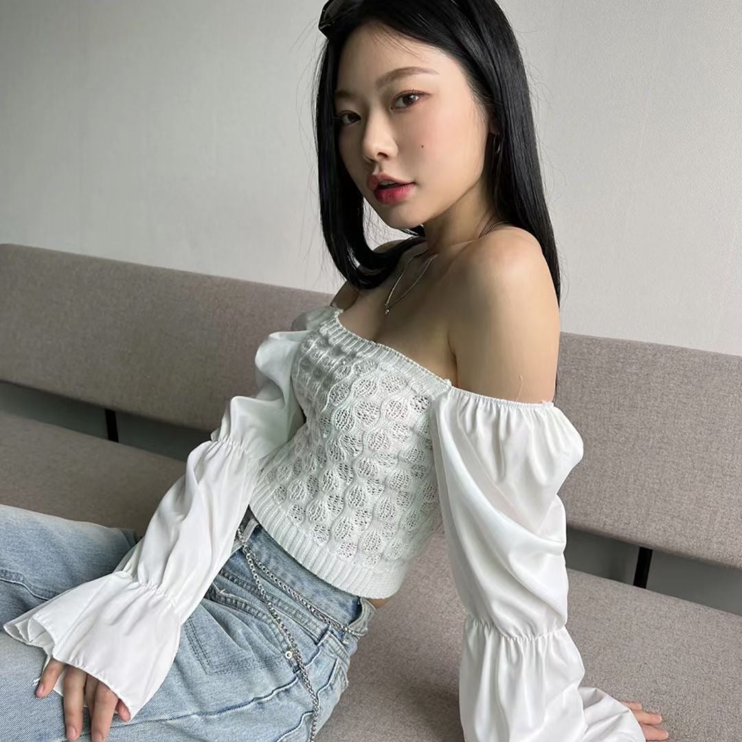 Sexy Worn Smooth Off Shoulder Top
