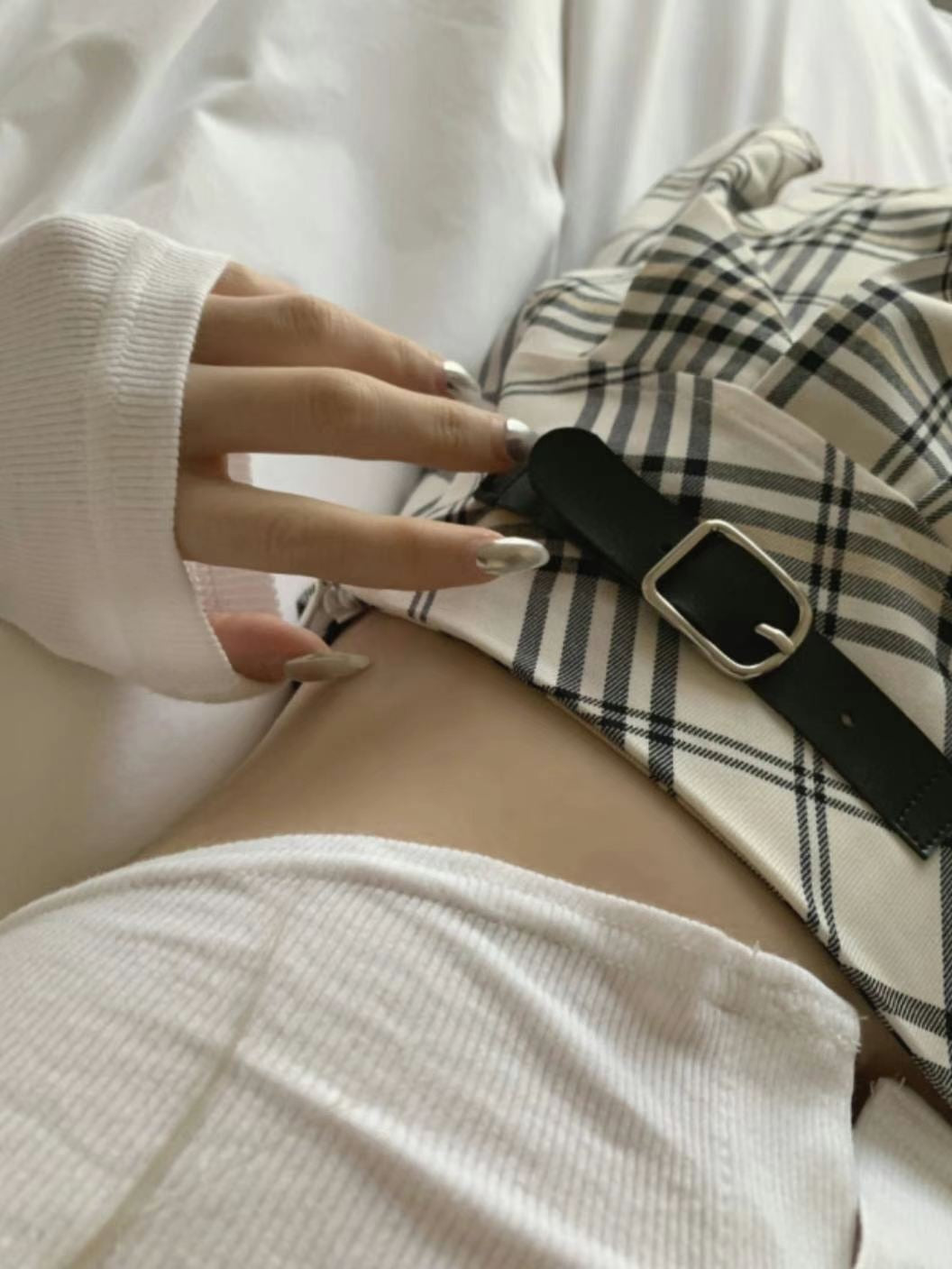 Schooling Buckle Pleats Skirt