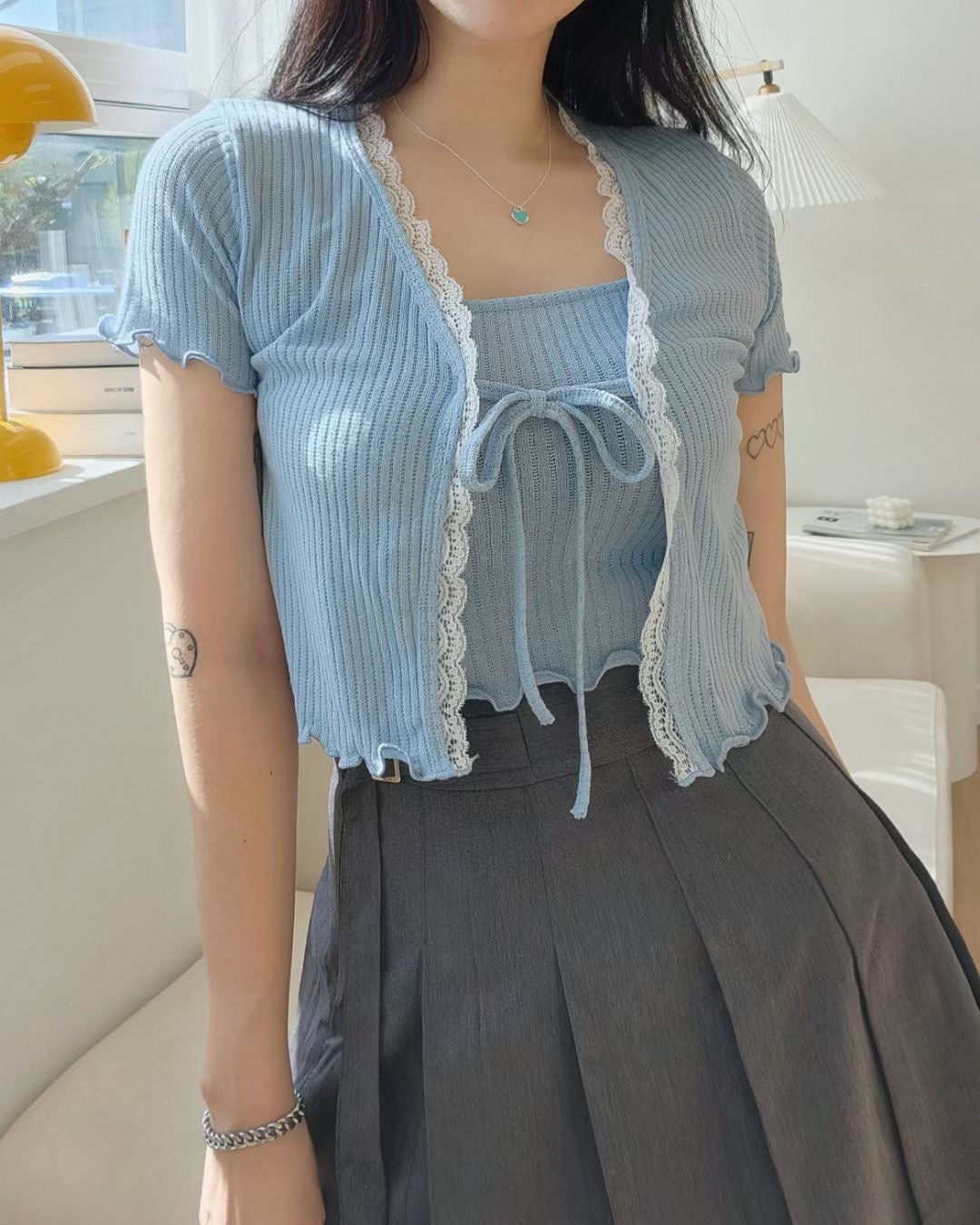 Lace Waffle Top