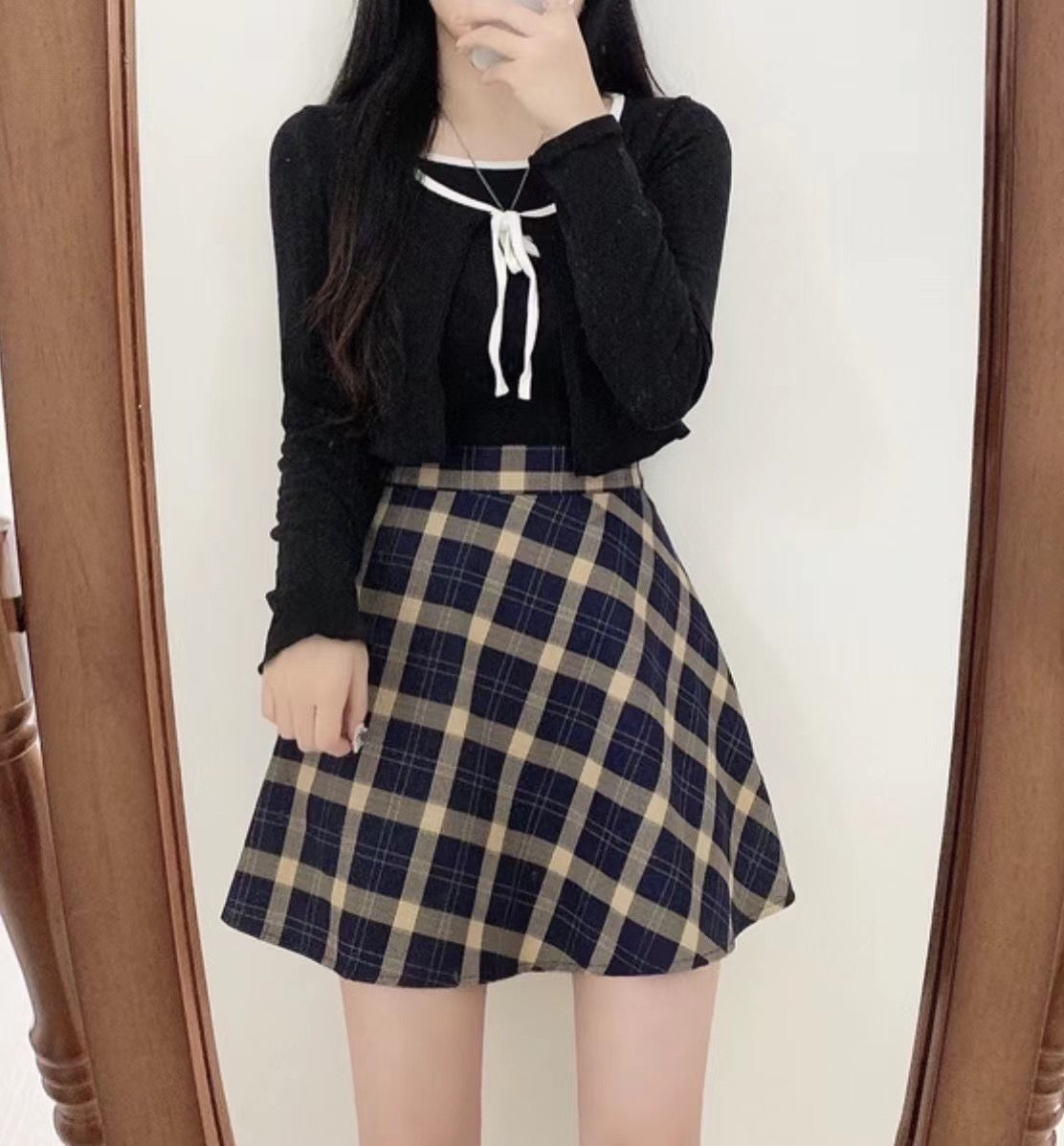 蝴蝶結吊帶背心Set