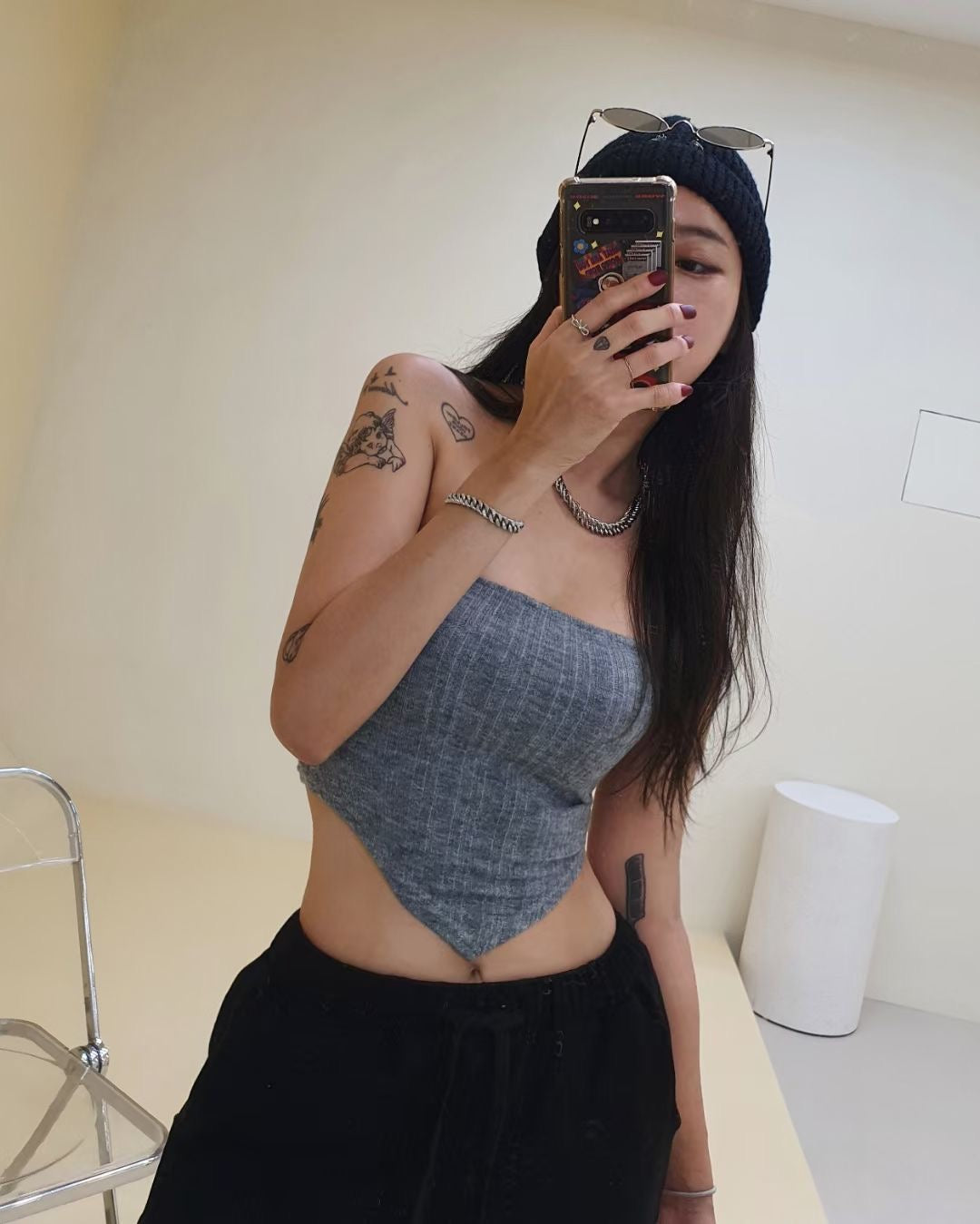 倒三角平口小背心