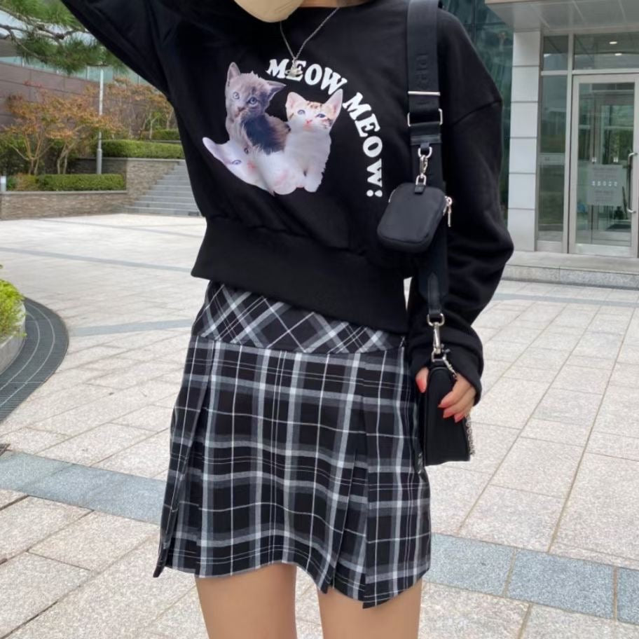 百搭格紋短裙