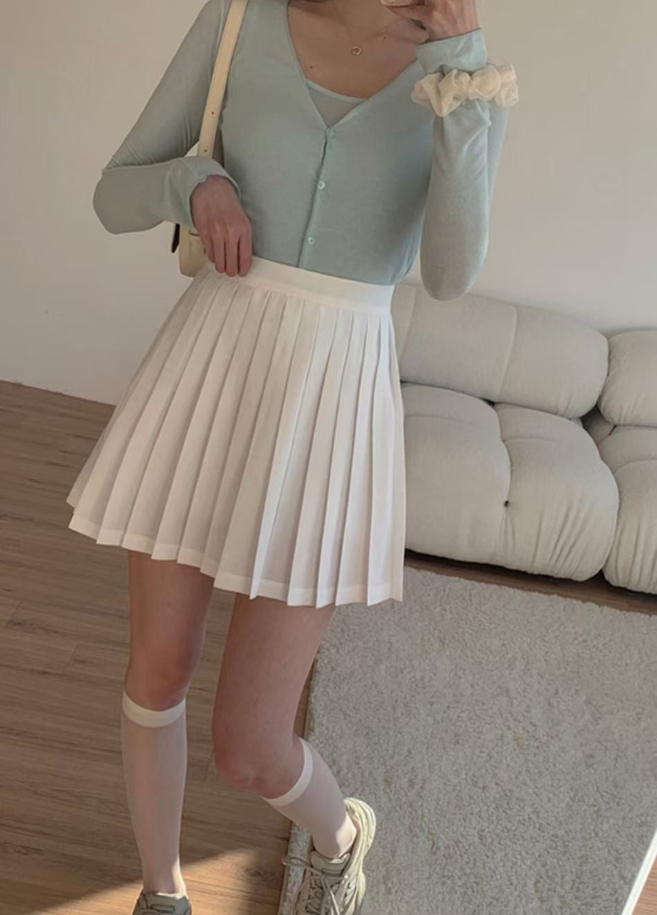 糖果色系可愛百褶裙