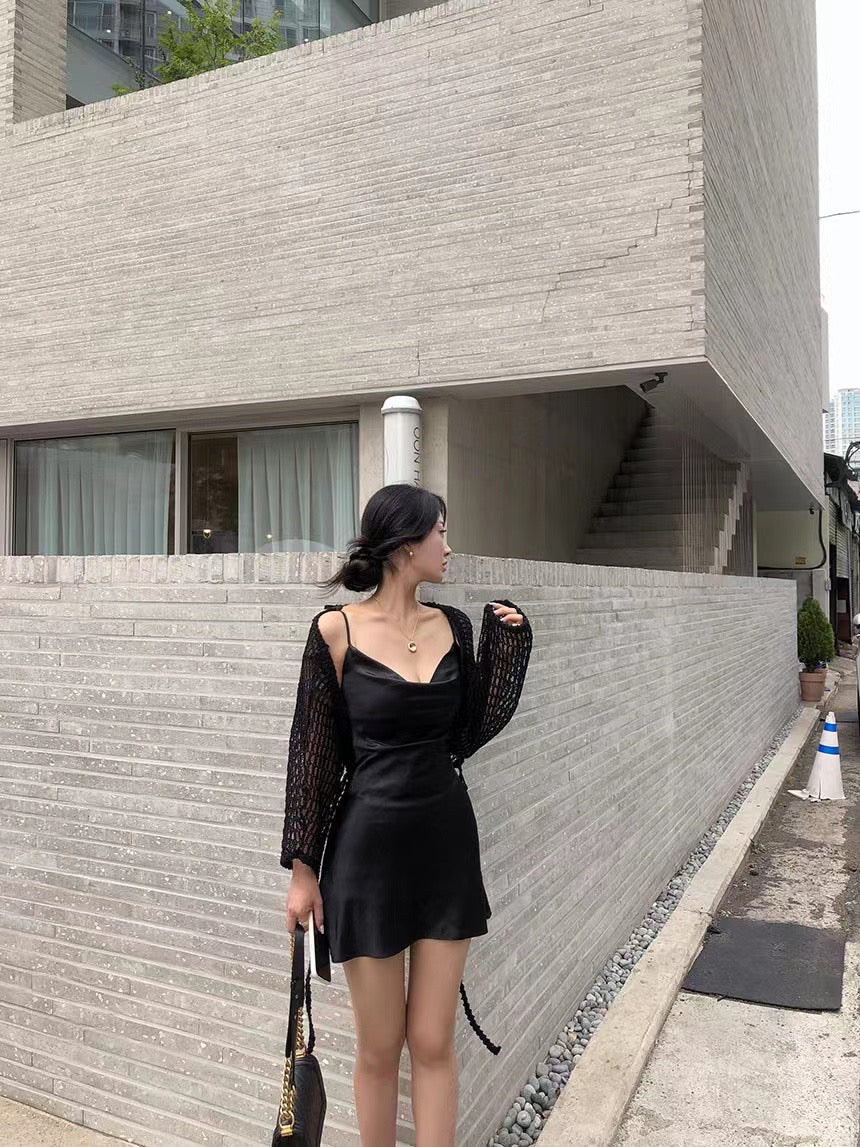 鏤空針織綁帶Cardigans