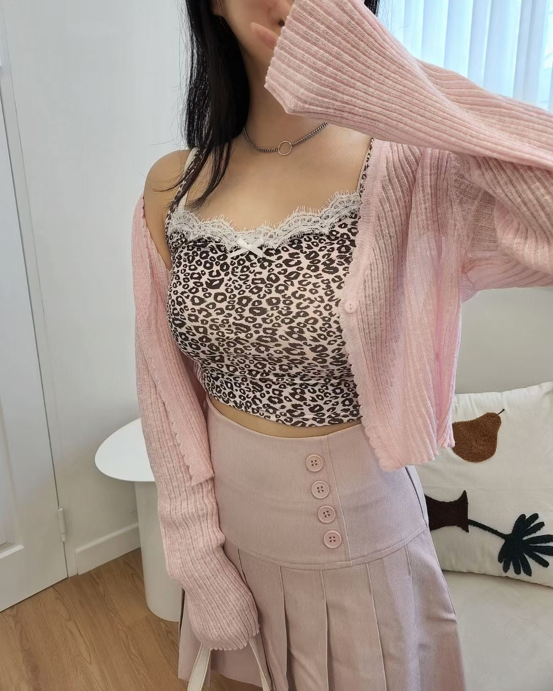 See Through Crop Knit Cardigans