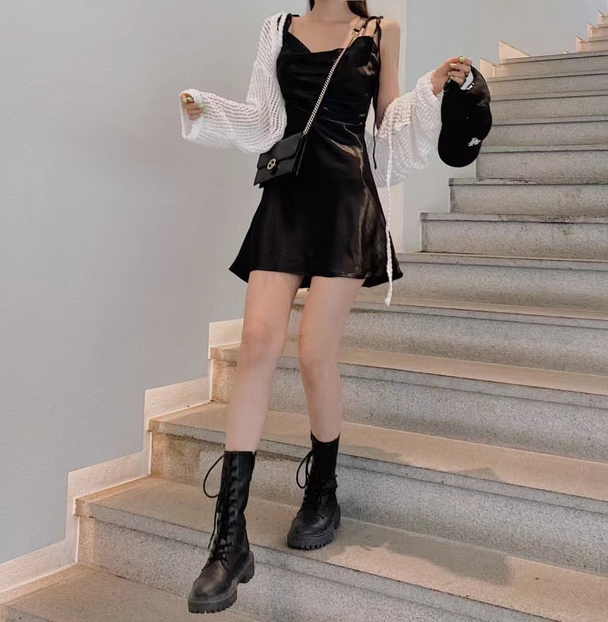鏤空針織綁帶Cardigans