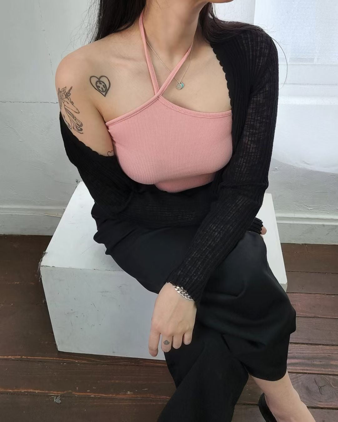 性感V領掛脖小背心