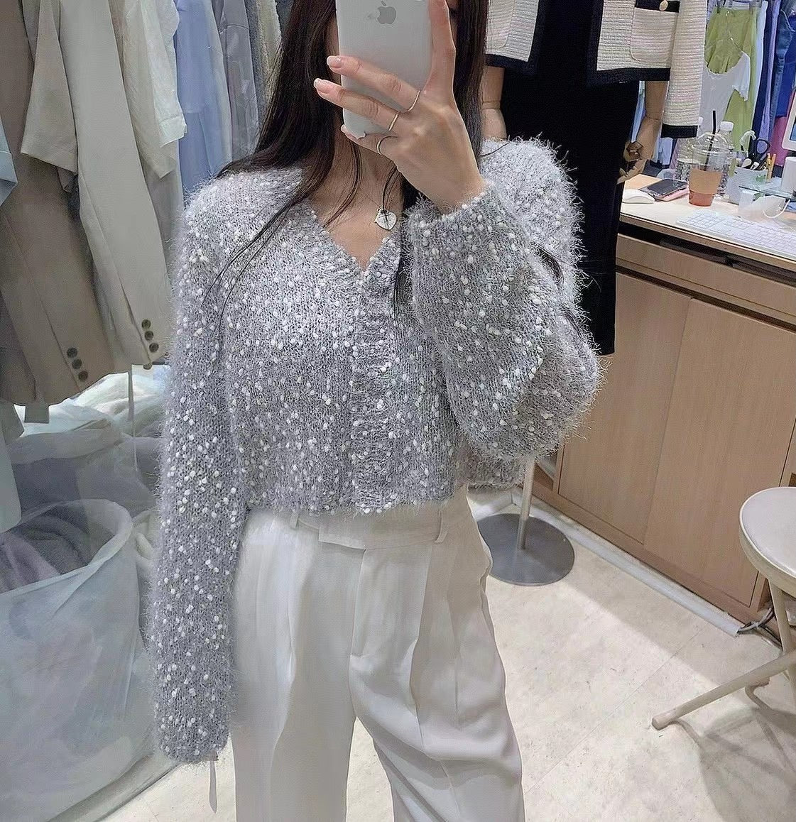 粒粒雪糕毛毛Cardigans