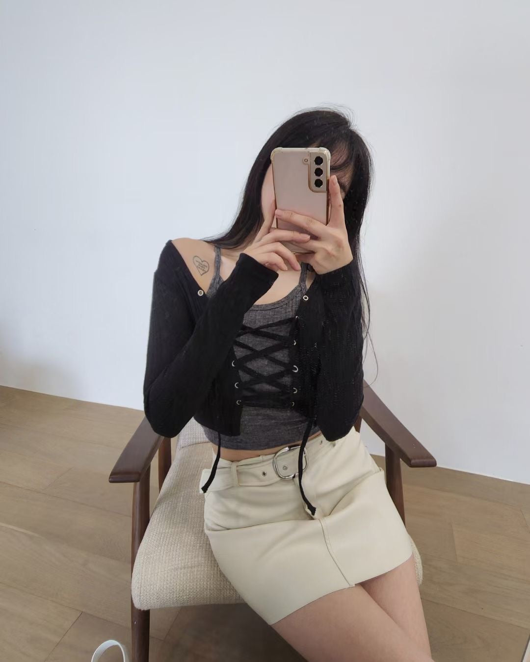 性感交叉綁帶外套上衣