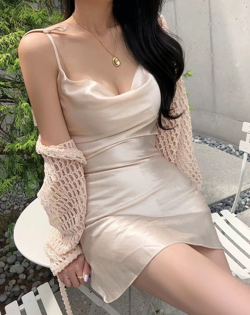 鏤空針織綁帶Cardigans