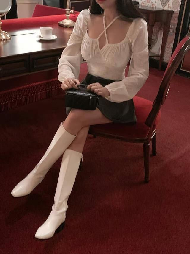 Cross Over Velvet Top