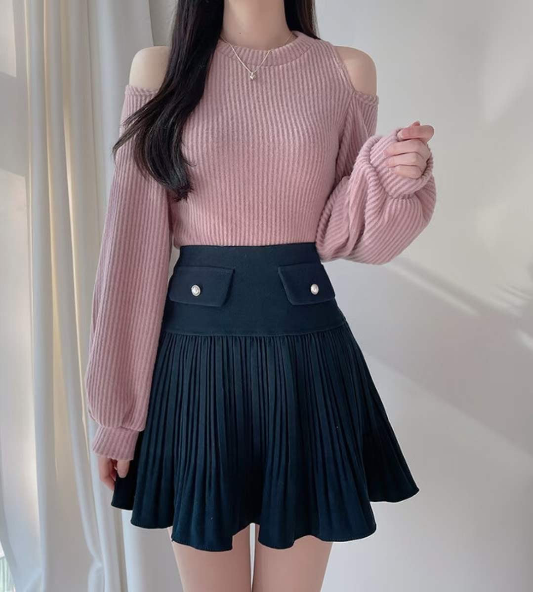 蝙蝠袖可愛露肩Top