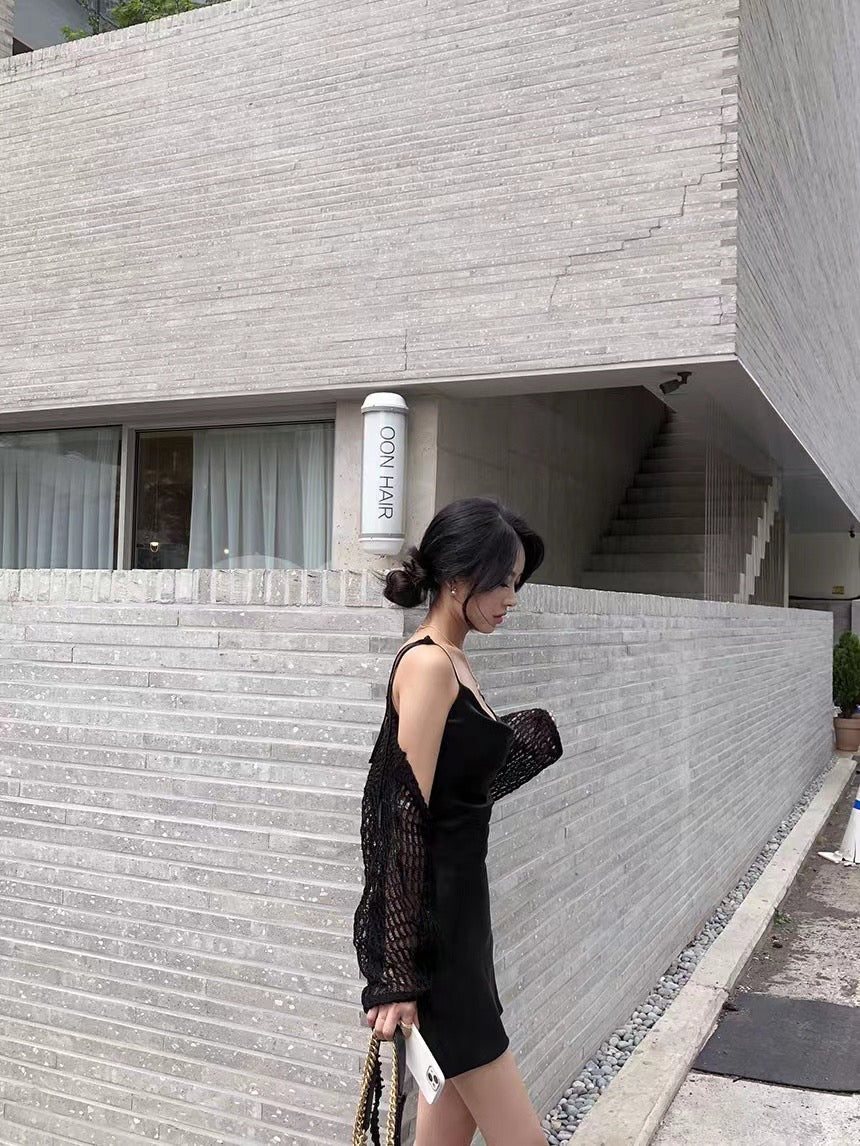 鏤空針織綁帶Cardigans