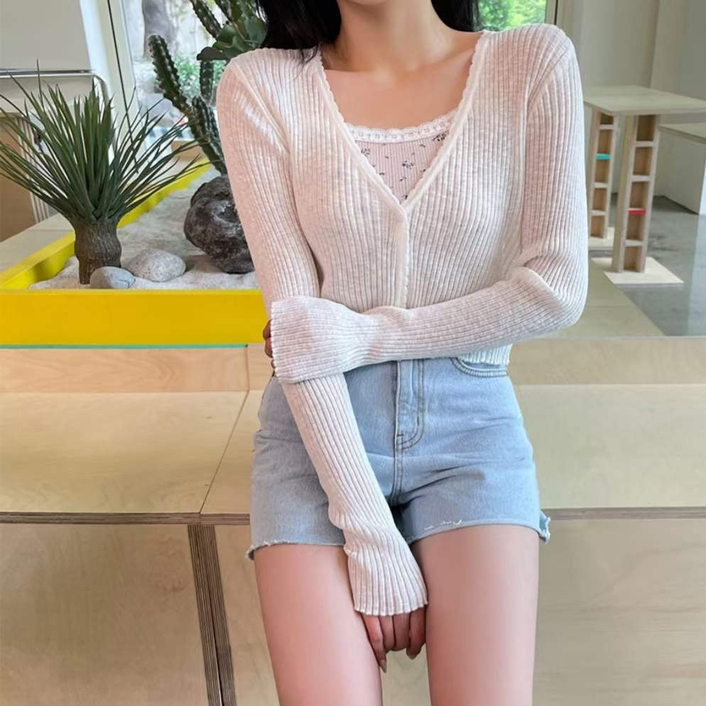 See Through Crop Knit Cardigans