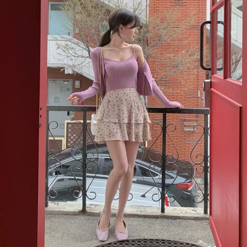 Lavender Layers Floral Skirt