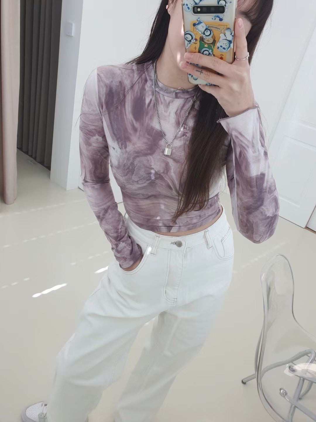Marble Crop Top