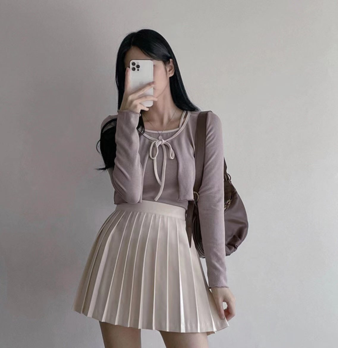蝴蝶結吊帶背心Set