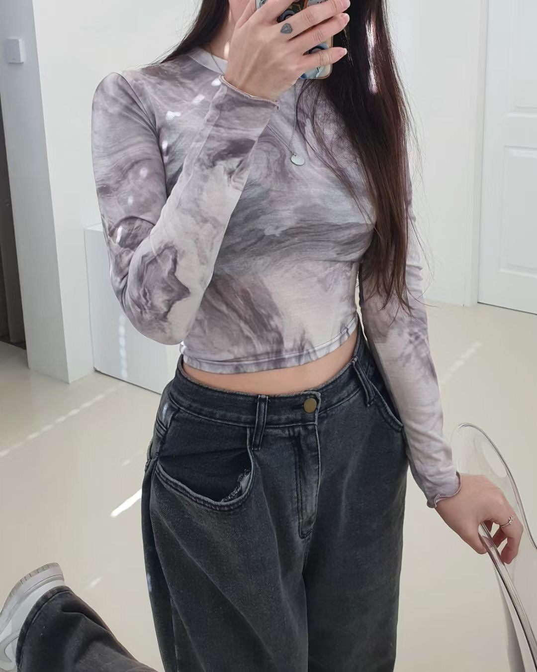 Marble Crop Top