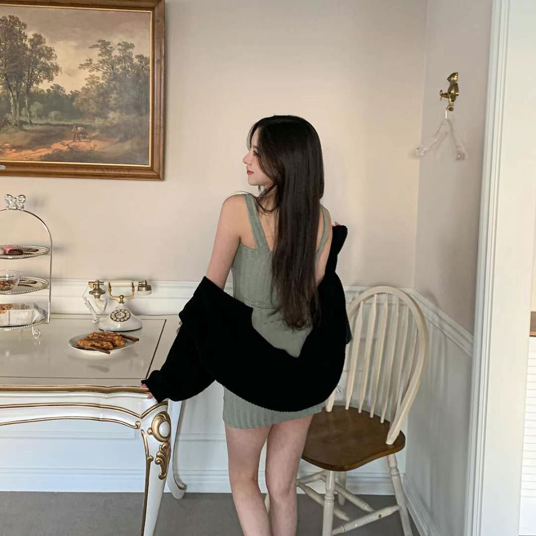 扭結蝴蝶結針織連身裙