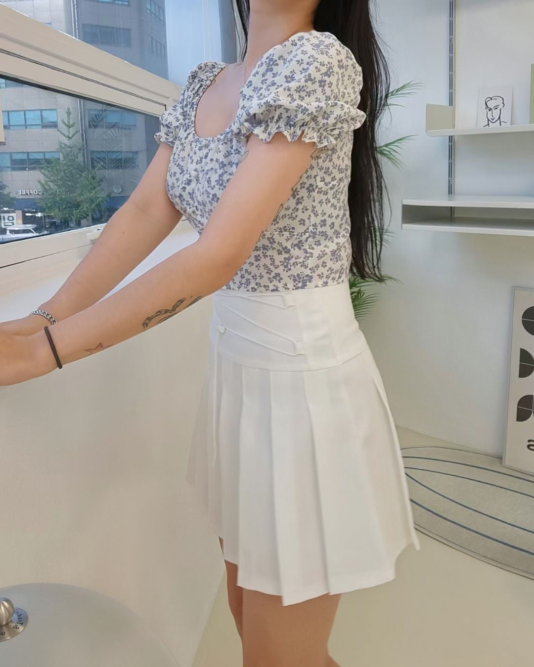 Flower Puff Blouse