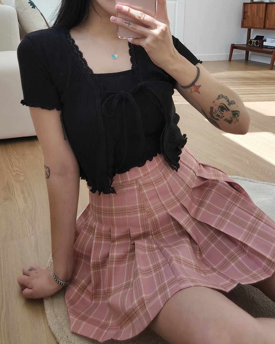 Lace Waffle Top