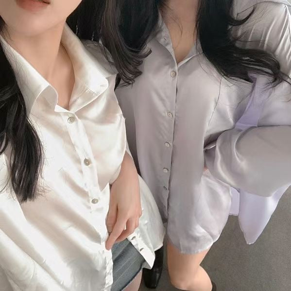 超舒服垂墜感絲滑襯衫