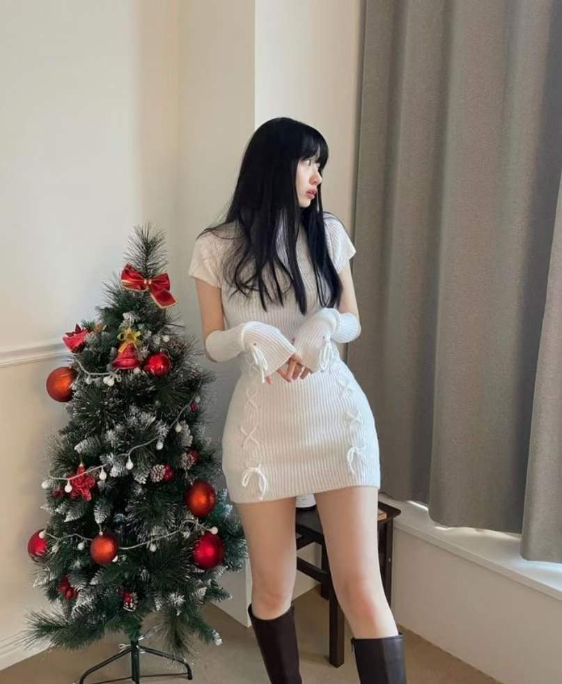 Cross Favor Knitting Dress