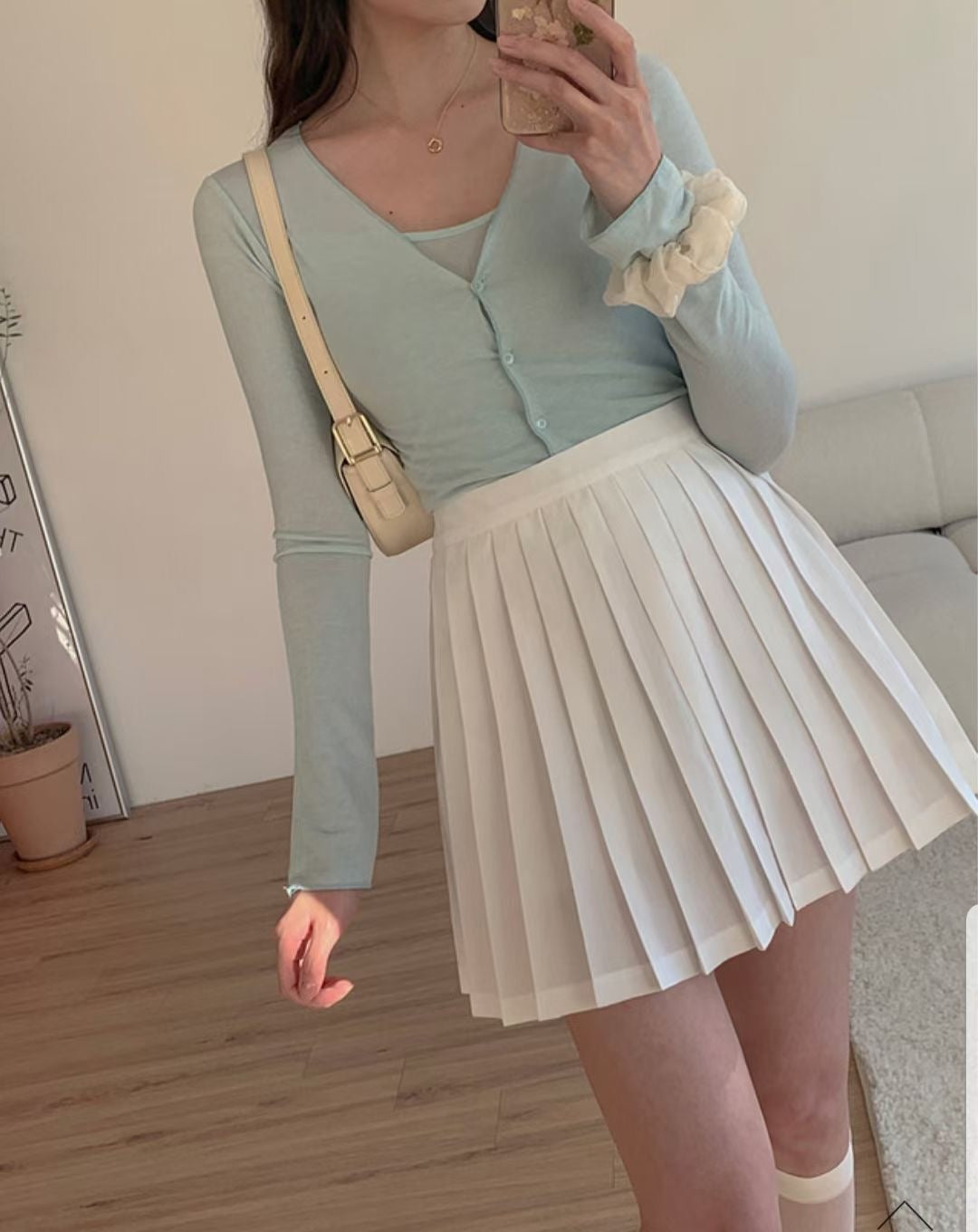 糖果色系可愛百褶裙