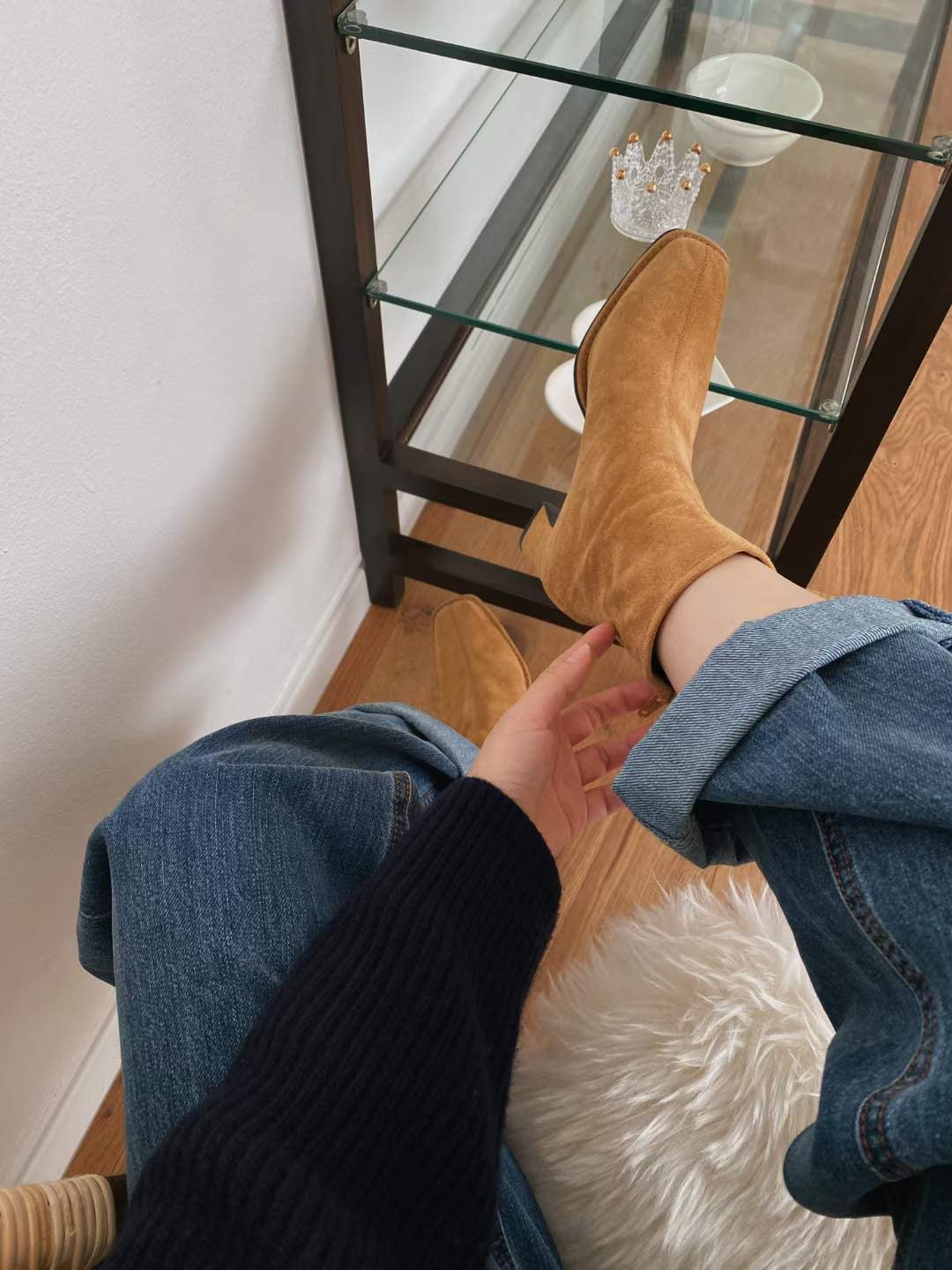 高質麂皮淺咖色Boots