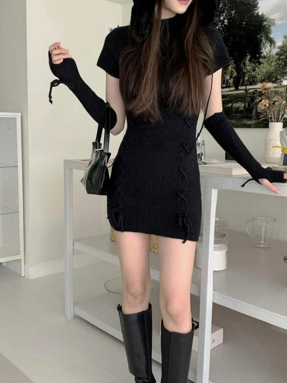Cross Favor Knitting Dress