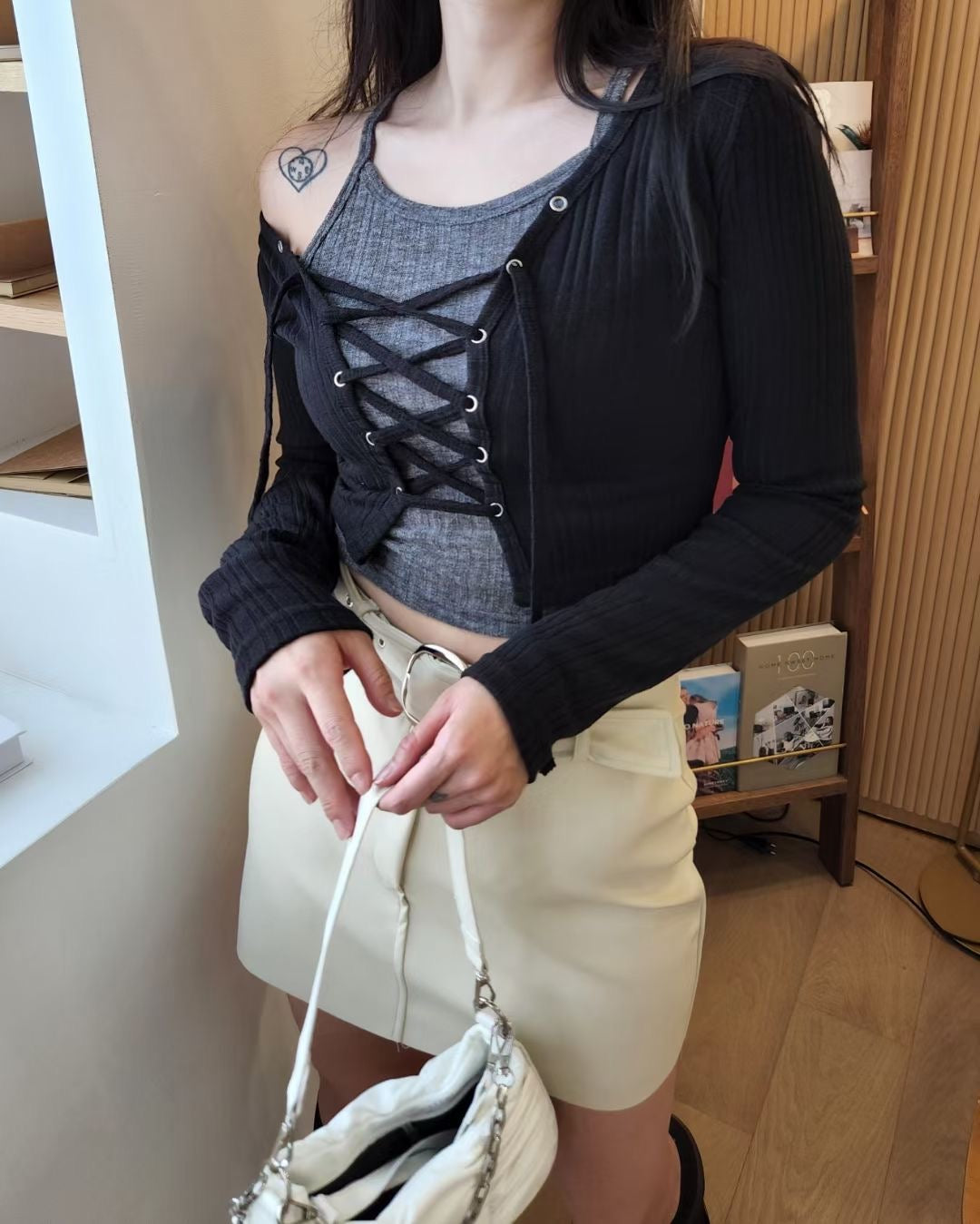 性感交叉綁帶外套上衣