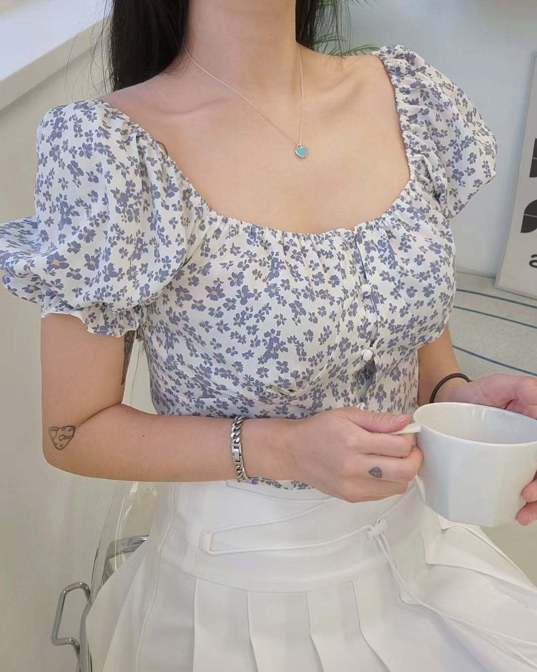 Flower Puff Blouse