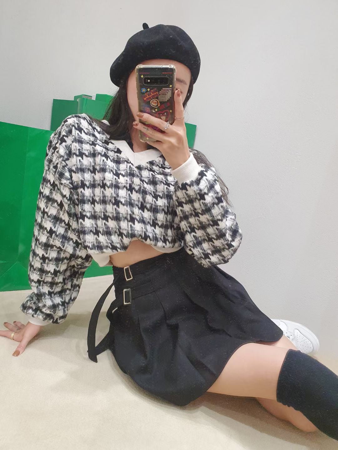 MTM千鳥格紋Crop