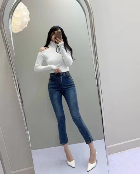 小性感單肩露膊Top