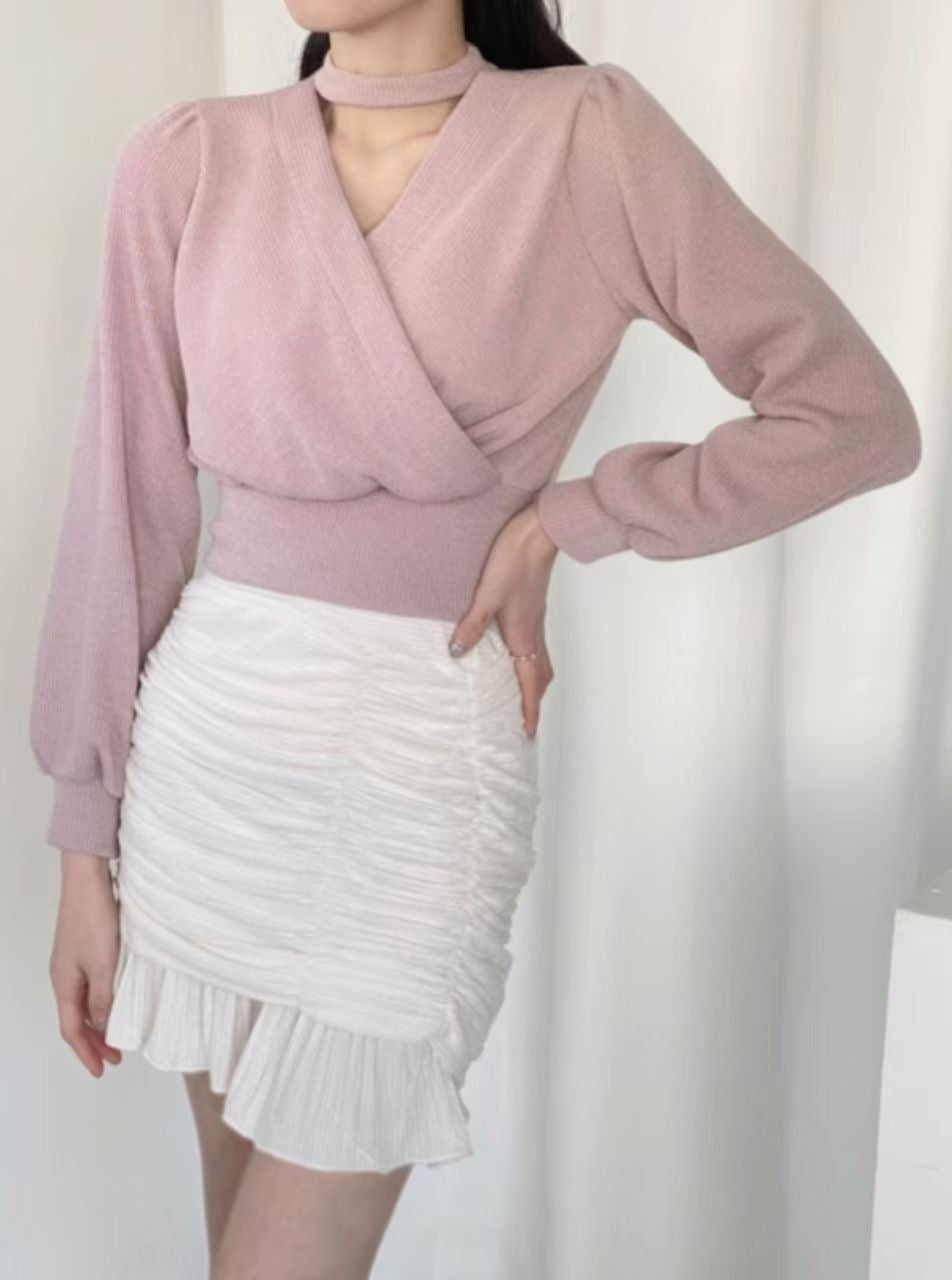 V領交疊Chocker Top