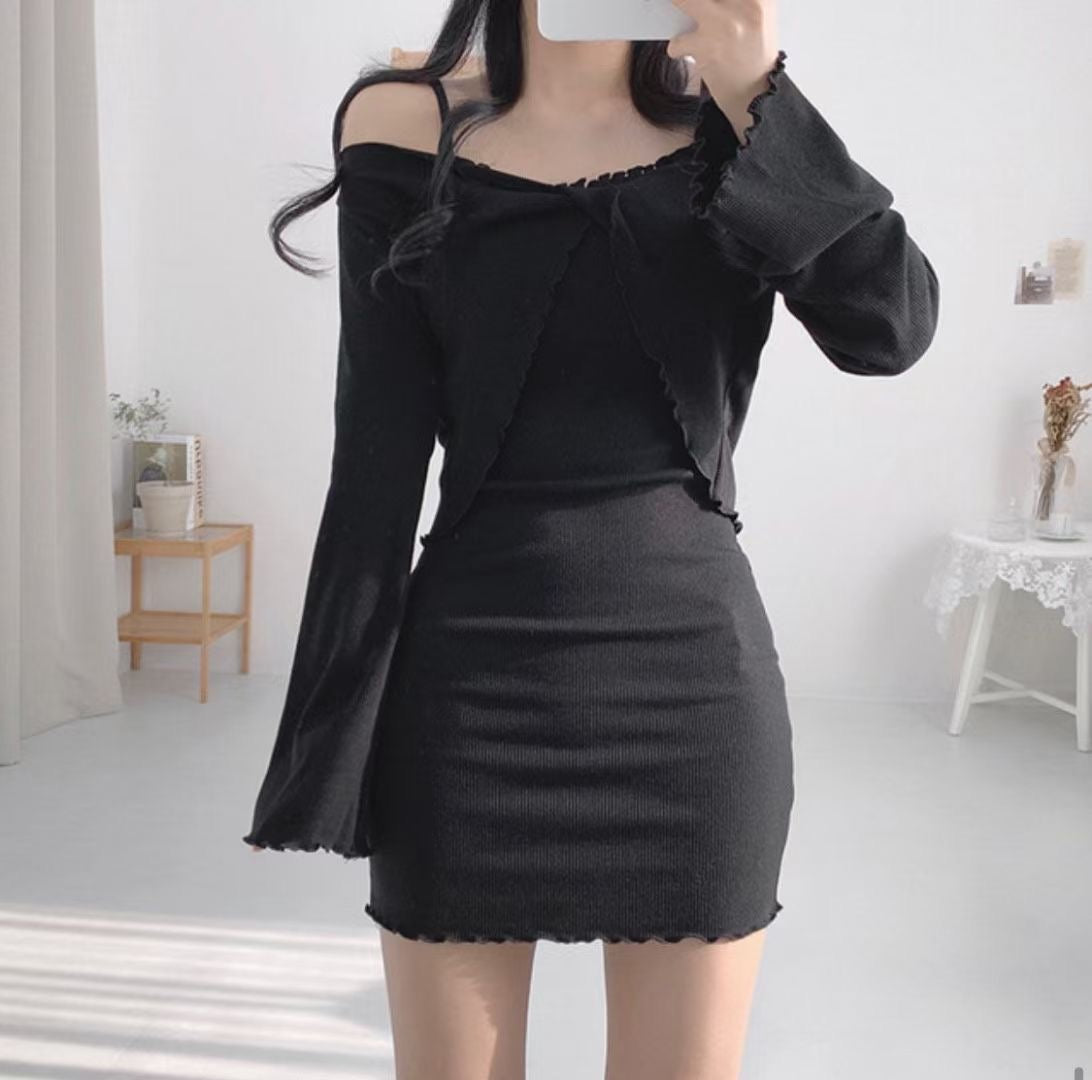小性感吊帶連身裙Set