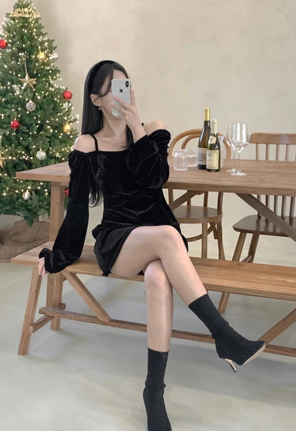 Velvet Off Shoulder Ops