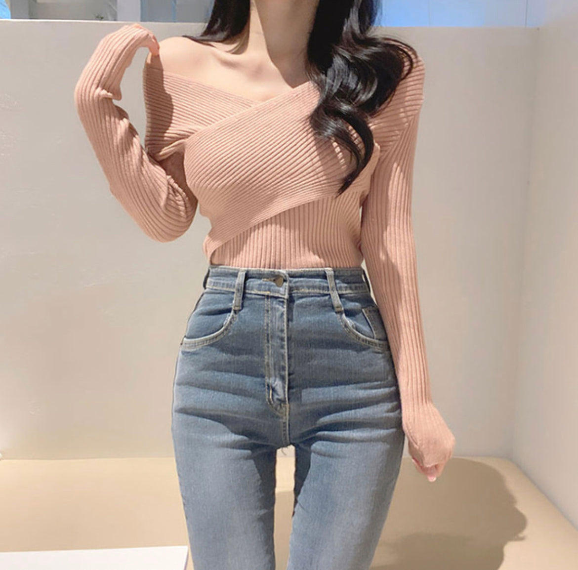 2-ways交疊Knit Top