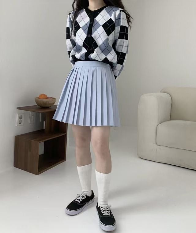 糖果色系可愛百褶裙
