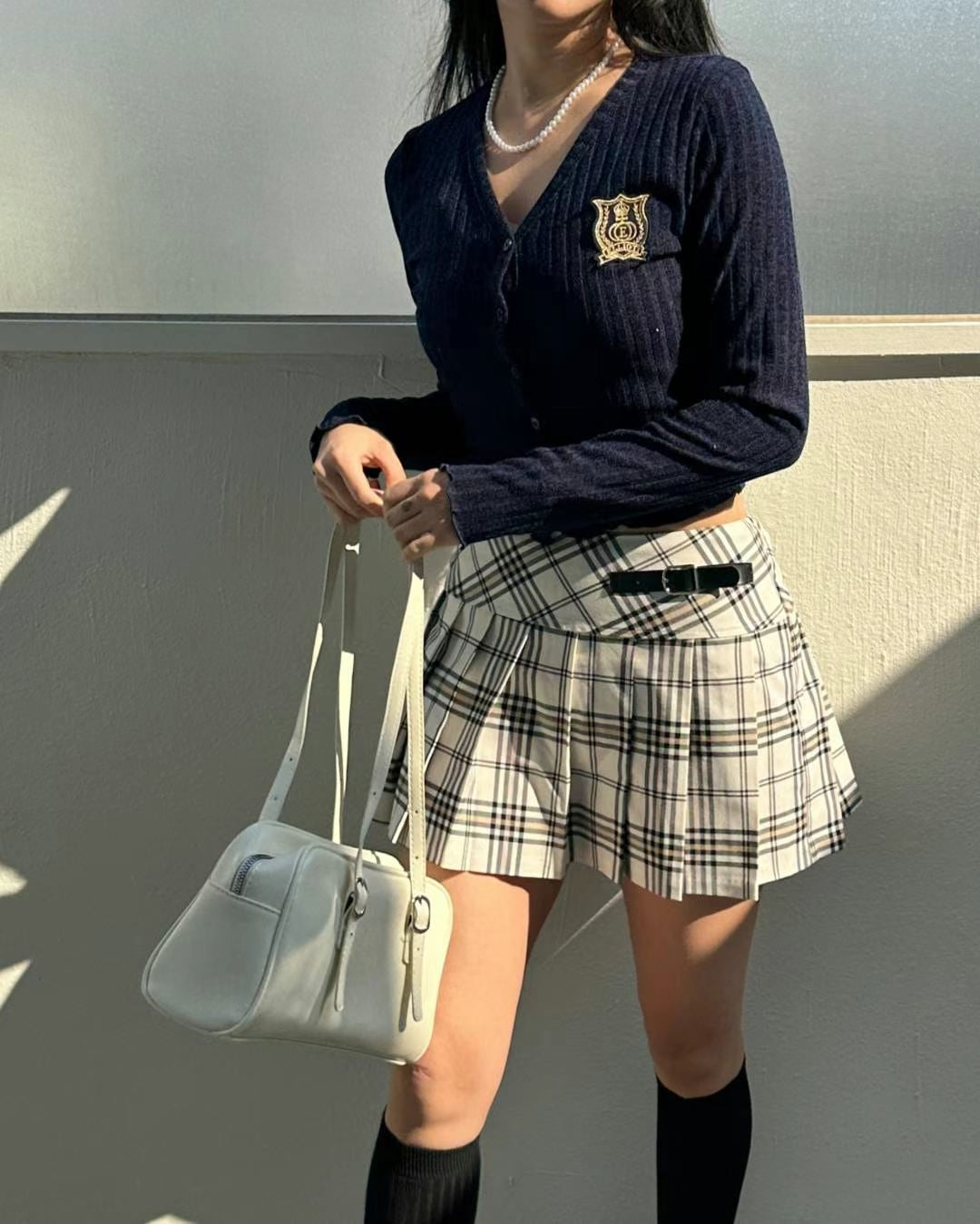 Schooling Buckle Pleats Skirt