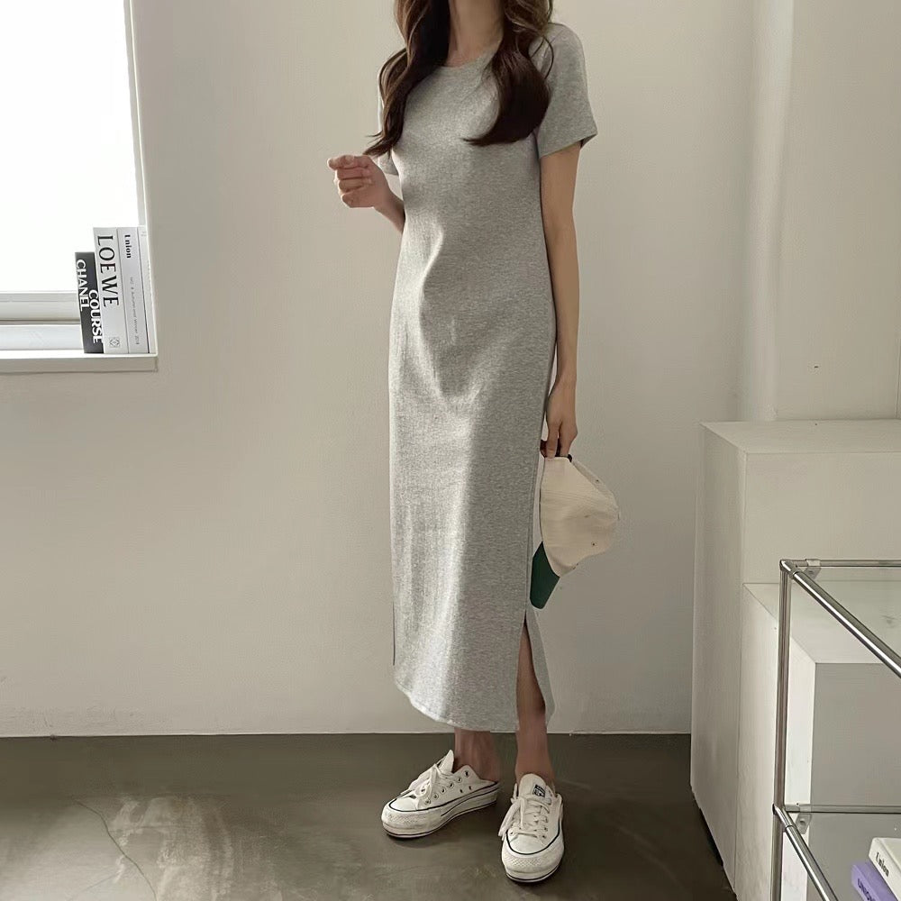 溫柔Onni純色開衩Ops