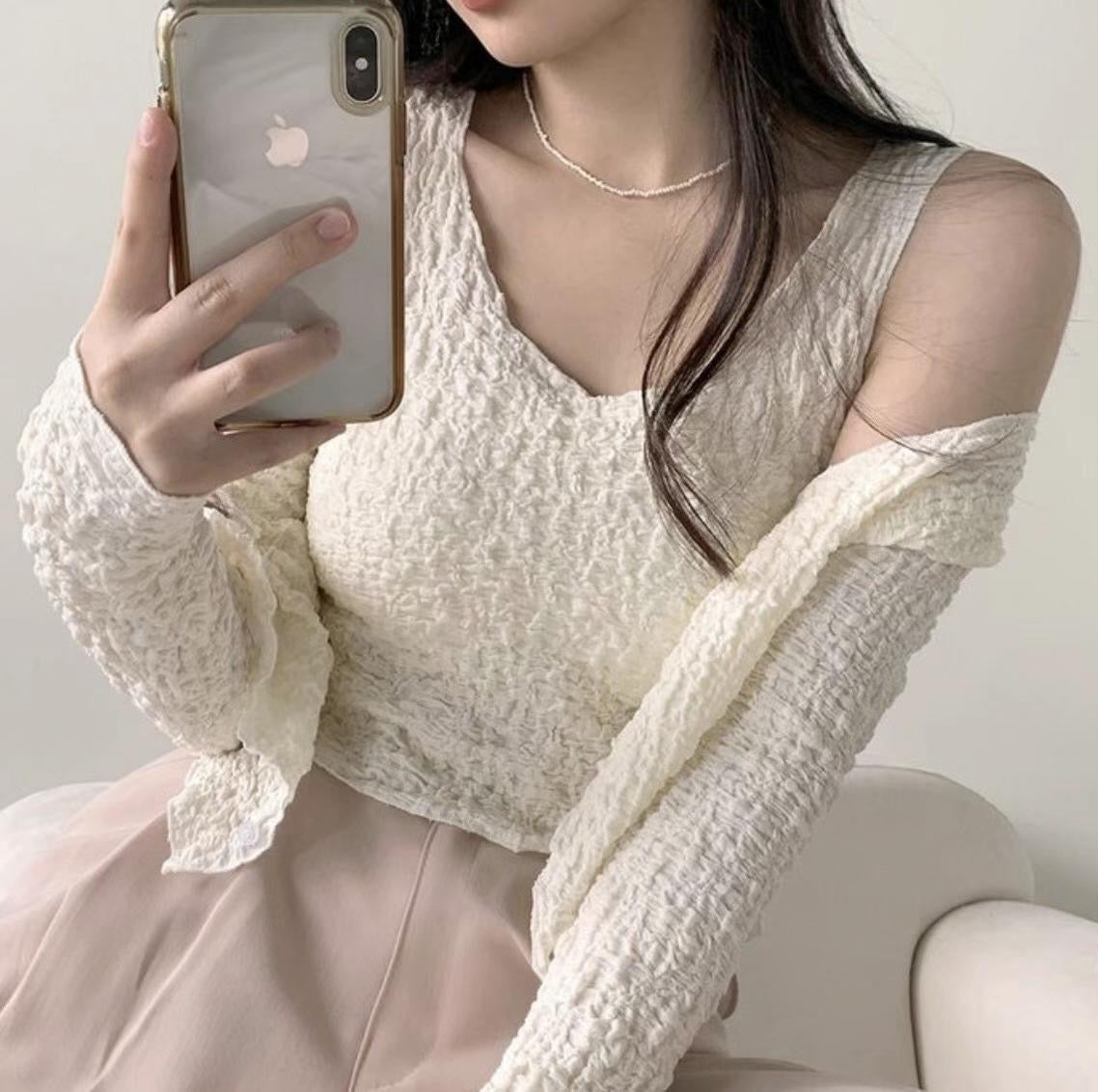 皺皺小背心兩件套