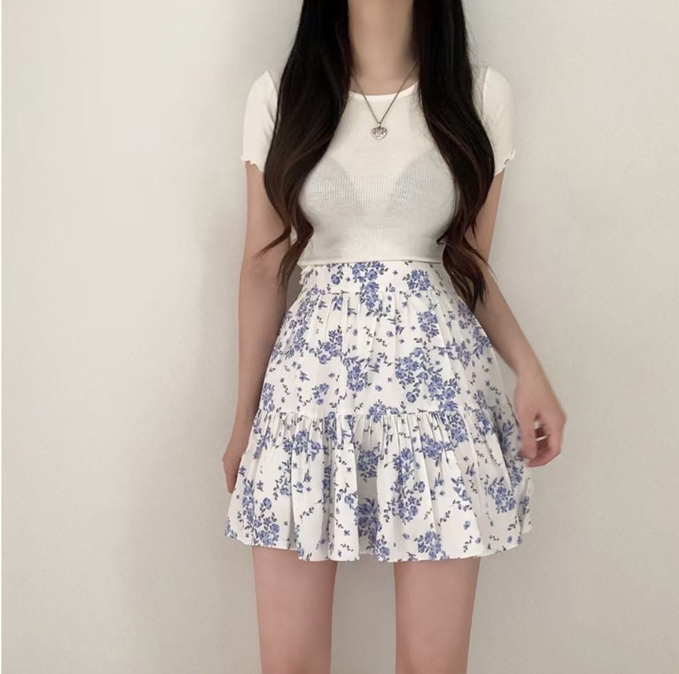 藍風鈴碎花短裙