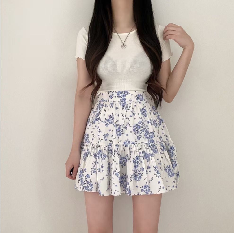 藍風鈴碎花短裙