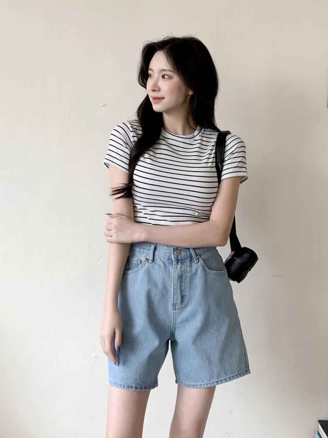 間條紋貼身Crop Top