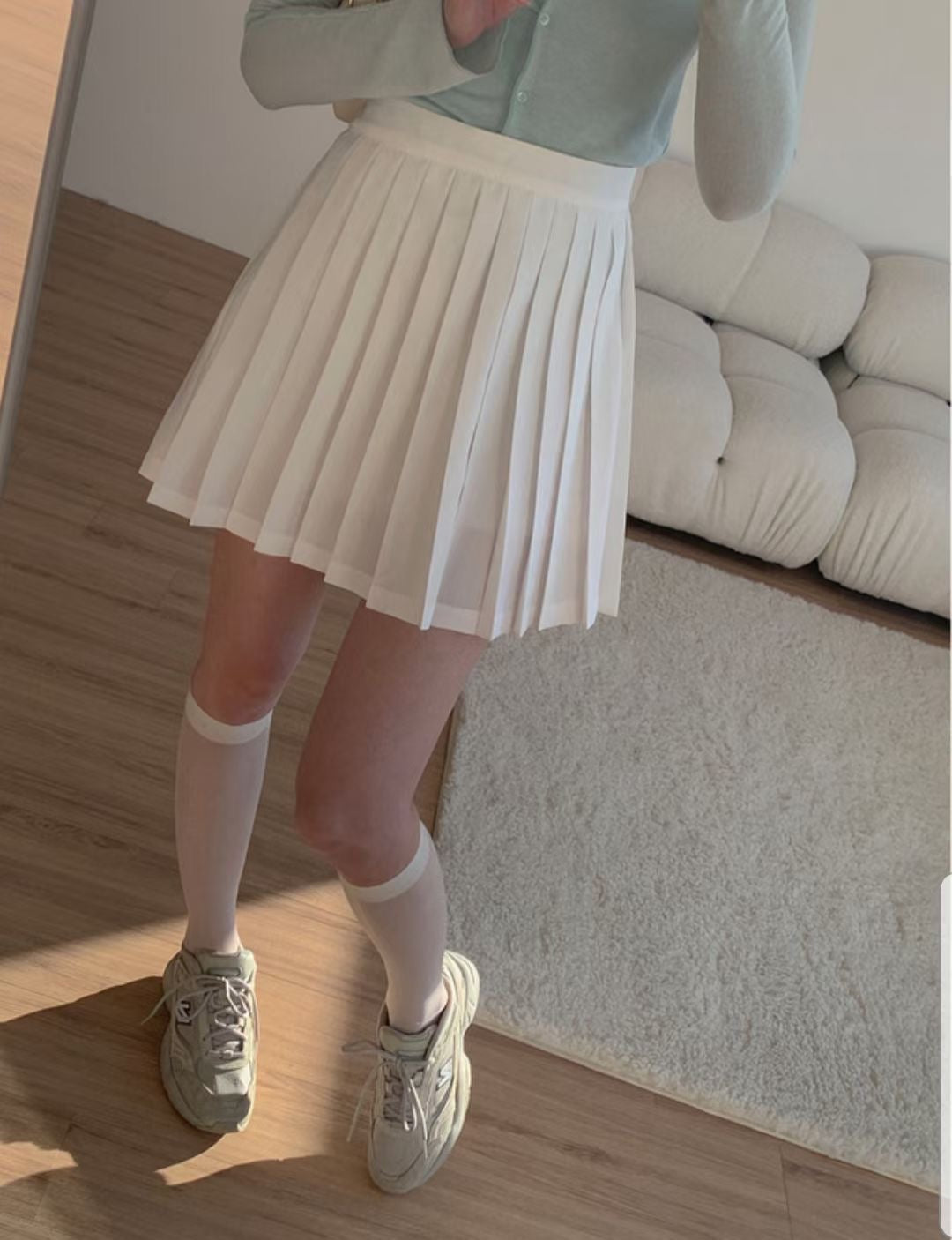 糖果色系可愛百褶裙