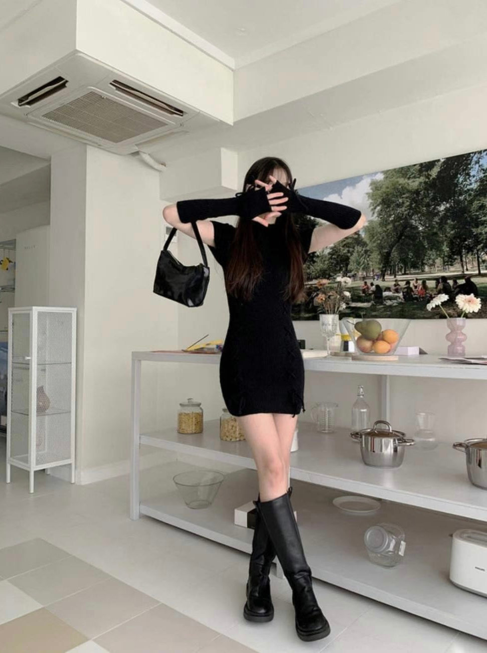 Cross Favor Knitting Dress