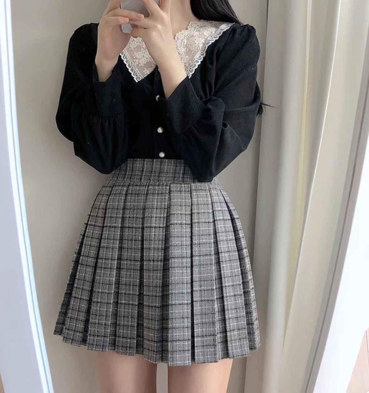 Vintage燈芯絨蕾絲Top