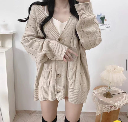 可愛麻花辮Cardigans
