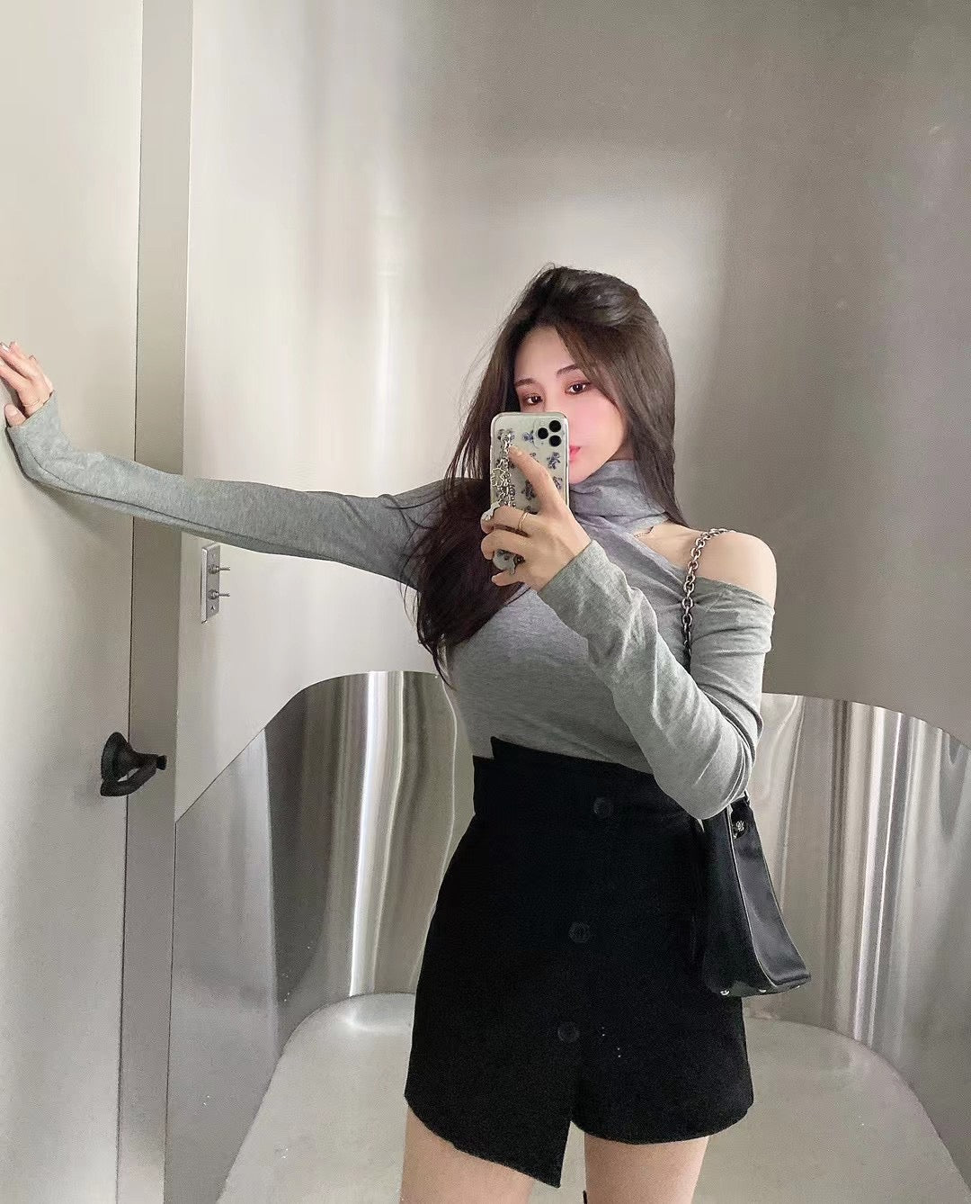 小性感單肩露膊Top